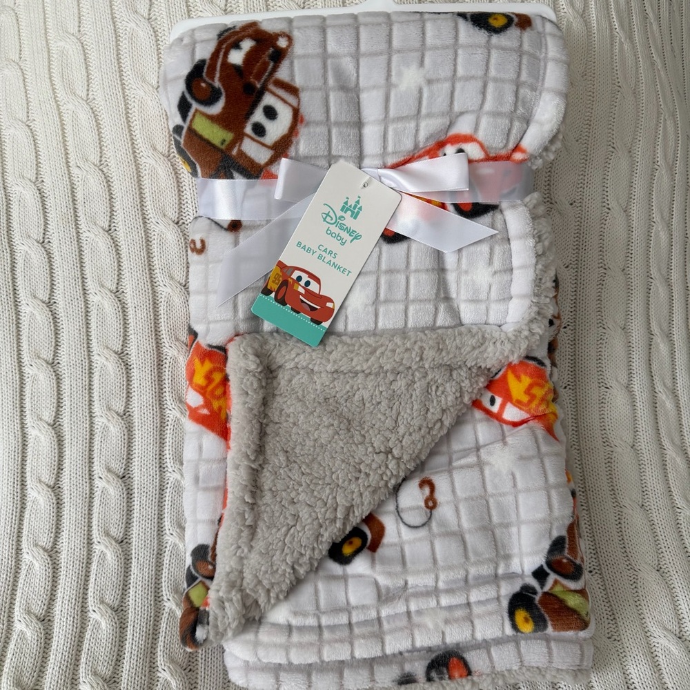 Disney Baby Cars Blanket NEW Plush Sherpa Throw Pixar Toddler Lightning McQueen